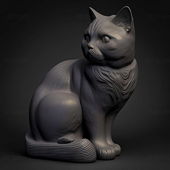 3D модель Шартрез кошка (STL)